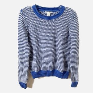 Forever 21 Blue / White Striped Pullover Cotton Blend Sweater Crewneck Versatile